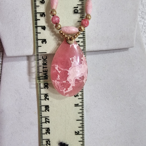 Pink and Green Gemstone and Glass Bead Artisan Necklaces Bundle Set - Picture 6 of 14